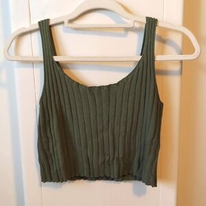 Green ribbed tank